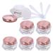 Zeoabsy 6 pieces Transparent Acrylic Diamond Form 15 ml plastic empty can with pink screw cap 15 ml of cream dose cremation trip for lotion nailart lip balm cream rosa 15ml