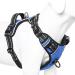Heele dog harness without train breast tableware for small dog adjustable reflective dog dishes breathable dog harness with padded handle no-pull dog harness blue s s-breast grapes: 35-61cm uni-blue