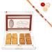 Ghasitaram Gifts Rakhi Gifts for Brothers Rakhi Sweets - Diwali Hampers-Besan Barfi and Methi Mathri Hamper with Pearl Beads Rakhi