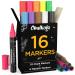 Chalkola Liquid Chalk Markers & Metallic Colors Pack of 16 Chalk Pens - for Chalkboard, Blackboards, Window, Glass, Bistro | 6mm Reversible Bullet & Chisel Tip Erasable Ink