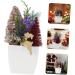 HOMSFOU 5pcs Christmas Simulation Potted Plant Tiny Christmas Tree Christmas Pine Tree Artificial Plant for Desk Decor Fake Plant Christmas Plant Decoration Small Plant Plastic Office Mini Goldenx5pcs 21X11cmx5pcs - Buy Online on GoSupps.com