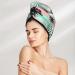 Hair Towel Wrap - Quick Drying Button Towel Turban Tropical Summer Palm Design - Buy Online on GoSupps.com