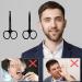 2Pcs Stainless Steel Facial Hair Scissors Set for Men & Women - Nose, Beard, Eyebrow, Eyelash Trimmer - Buy Online on GoSupps.com