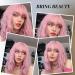 Testar 14-inch Pastel Pink Wavy Bob Wig for Women | Short Purple Rosa Synthetic Cosplay Wig | Naturally Looking Loose Waves - Buy Online on GoSupps.com