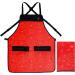 King Midas Empire Bandana Barber Cape & Apron Set - Professional Hair Cutting Apron & Cape for Men - Snap Closure Hair Proof Red Combo - Buy Online on GoSupps.com