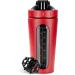 Navaris Stainless Steel Protein Shaker Bottle 750ml - Fitness Cup for Protein Shake - Sport Drinking Bottle for Training - Red (1 Pack) - Buy Online on GoSupps.com