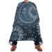 Waterproof Barber Cape -Moon Sun Star Dark Blue Cheetah Haircut Bib for Men Unisex Hair Cutting Cape(8rp1a)