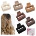 Medium Claw Hair Clips for Women Girls, 2" Matte Rectangle Small Hair Claw Clips for Thin/Medium Thick Hair, Cute Hair Jaw Clips Nonslip Clips (Warm color series)