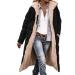 Hanxiulin coat plush jacket hoodie jacket oversize winter coat ladies hoodie hooded sweater long hood fleece jacket synthetic fur causal sweat jacket winter coat fleecet l black
