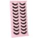 Newcally 10 Pairs E-Short Natural Russian Strip Lashes - Mink Wispy Fluffy, D Curl, Thick Full Volume, Cat Eye Look - Buy Online on GoSupps.com