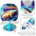 Colorful Palm Silhouettes Scrub Caps Hats for Women - 2PCS Bouffant Working Hat with Ponytail Holder | Pattern 05 - Buy Online on GoSupps.com