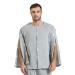 YOSINISO Bedridden Patient Clothing Hook and Loop Tear Away Cotton Post Shoulder Surgery Shirts for Dialysis Elderly Home Care Comfortable Hospital Gowns for Men with Pocket (M Grey Top) M Grey Top