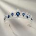 SWEETV Royal Blue CZ Crystal Tiara for Women - Princess Headpiece Bridal Hair Accessory - Sapphire+Silver - Buy Online on GoSupps.com