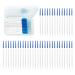 Xnivuis 260 pieces of interdental brushes silicone tooth silk picks toothpicks for braces mouth cleaning toothbrushes for between teeth and gums (blue)