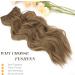 FESHFEN Invisible Wire Hair Extensions - Adjustable Size with Clips, Long Wavy Synthetic Hairpiece for Women 16 inch Golden Brown Mixed - Buy Online on GoSupps.com
