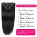 Black Women's 14 Inch Brazilian Virgin Clip in Human Hair Extensions - 100% Unprocessed Full Head Natural Black Straight Hair - 8Pcs 120g - Buy Online on GoSupps.com
