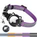 Agoumlux Airtag cat neck band reflective cat collar with bell adjustable safety buckle bright breakaway girl young cat neck violet XS (17.5-23 cm) XS (17.5-23 cm) violet