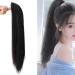 Ponytail Extensions Blonde Wrap Around Pigtail Long Smooth Overhead Wig Synthetic Ponytail Hair Extension Clip in Fake Wig Hairpiece for Women(Black Brown) - Buy Online on GoSupps.com