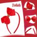 Wincredulous 2 Pieces Bowknot Headband Satin Red Ribbon Headband with 2 Pieces Red Hair Bows Bow Headband Hair Accessories for Girls for Birthday Daily Decor Back to School Accessories (Red) - Buy Online on GoSupps.com