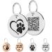 MyLuckytag stainless steel cat brands QR code pet online profile-Scan QR get immediate location email heart and paw silver