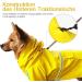 Hundred Coat Adjustable Waterproof Dog Mackintosh with Hood & Reflective Stripes - Yellow for Small Medium & Large Dogs - Buy Online on GoSupps.com