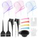 Swpeet 22pcs hair coloring kit 3-color pvc hair coloring caps with styling tools one-way hair coloring scarf with gloves color brushes mixed bowl angle comb and clip for diy salon color hair