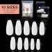 Vixi 500 Long Coffin/Ballerina Nail Set with Prep File - 10 Sizes, Opaque Express Full Cover False Fingernail Extensions for Salon & Home Use - Buy Online on GoSupps.com