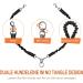 Trhills 3m x 14mm Adjustable Double Dog Leash for 2 Dogs - Tangle-Free 360 Rotatable Design for Medium & Large Breeds - Black - Buy Online on GoSupps.com
