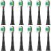 Replacement Toothbrush Heads Compatible with Philips Sonicare Electric Toothbrush 12 Pack Replacement Brush Head for Snap-on Electric Tooth Brushes 1 Count(Pack of 12) Black