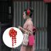 Japanese Style Cloth Hairpin Tassel Fans Shape Barrette with Bells Kimono Flower Headdress Traditional Clothes Cosplay Hair Decoration Accessory for Women Red - Buy Online on GoSupps.com