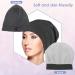 Silk Bonnet Sleep Cap with Satin Lining for Medium Curly Hair - Grey - Buy Online on GoSupps.com