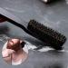 Hard Bristle Bartbrush - Professional Wooden Handle Beard & Hair Brush for Men - Dark Brown - Buy Online on GoSupps.com