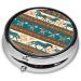 Round Horse Pill Box - 3 Compartment Mini Travel Organizer for Vitamins & Medicines | Portable Decorative Pocket Case - Buy Online on GoSupps.com