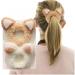 Mllkcao 2 pieces hair tie including plush cat ears Bear ears anti -sweet scrunching elasticity super sweet hair band hair jewelry for girls women uniform size A01#cat ears
