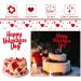 Valentine s Day Cake Toppers 10pcs Red Cupcake Topper Heart Cupcake Pick Food Sticks Happy Valentine s Day Theme Party Cake Decorations Supplies - Buy Online on GoSupps.com
