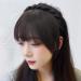 Bangs Hair Clip Natural Looking Braided Headband with Bangs Synthetic Headband Bangs Hair Topper for Women Girls (Black Brown) Brown Black - Buy Online on GoSupps.com
