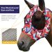 Shop Harrison Howard Super Comfort Stretchy Fly Mask - Large Eye Space UV Protection Breathable Orange Geo-Print - Perfect for Horses! - Buy Online on GoSupps.com