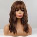HAIRCUBE Short Brown Curly Wavy Bob Wig with Bangs - Heat Resistant Synthetic Honey Brown Wig for Women - Buy Online on GoSupps.com