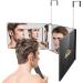 3 Way Mirror with LED for Self Hair Cutting  360 Trifold Barber Mirrors Height Adjustable 3 Sided Makeup Mirror to See Back of Head  Used for Hair Coloring  Braiding are Good Gifts for Men Women  Black-with Led