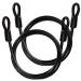 Slope cable steel cable with eyelet safety cable 1m long 6mm thickness with plastic for cable lock bicycle trailer black 2 pieces 1m-6mm