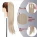 Buy 22'' Ash Blonde Mix Ponytail Extension - Micro Wavy Hair Braid with Bracket | Skin-Resistant Realistic Look for International Shipping - Buy Online on GoSupps.com
