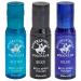 Beverly Hills Polo Club Men's Body Spray Collection Gift Set Featuring Luxury Designer Cologne Scents for Long Lasting Freshness BHPC 3 oz 3 Count (Silver)