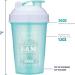 GOMOYO 20oz Protein Shaker Bottle with Action-Rod Mixer | BPA Free, Dishwasher Safe | Motivational Quotes | I Am - Mint - Buy Online on GoSupps.com