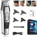 KEMEI Men's LCD Display Baldheaded Hair Clipper Professional Beard Hair Trimmer Tools Electric Haircut Cutter Machine Rechargeable Edger,Cordless and USB Rechargeable