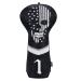 mytag Golf Skull Skeleton Head Cover Golf Club Black Leather Headcovers Set Fits Driver Fairway Wood Hybrid Utility Putter Iron Wedge Headcover 1pc Driver Cover
