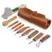 Tekchic Wood Carving Tools Whittling Kit- Woodworking Kit Large Whittling Kit Deluxe Spoon Carving Knife Kits for Beginners 13 Knives Set with Leather Case