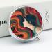 Stylish Round Pill Box for Women - Colorful Hair Print 3 Compartment Metal Organizer - Portable Decorative Pill Case Style-36 - Buy Online on GoSupps.com