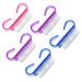 Hanyousheng nail brush 5 PCs nail brushes hand washing brush dust removered brushes with handle bracket for cleaning beauty hand and nail cleaning (3 colors)