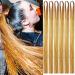 Gold Hair Tinsel Extensions - 250 Strands Holographic Sparkle Glitter for Women - Synthetic Straight Hair Decoration - 1200 Gold Strands - Buy Online on GoSupps.com