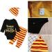 Baby Boys Girls Snuggle This Muggle Outfit Set | Black Long Sleeve Bodysuit & Striped Pants with Hat | 0-6 Months - Buy Online on GoSupps.com